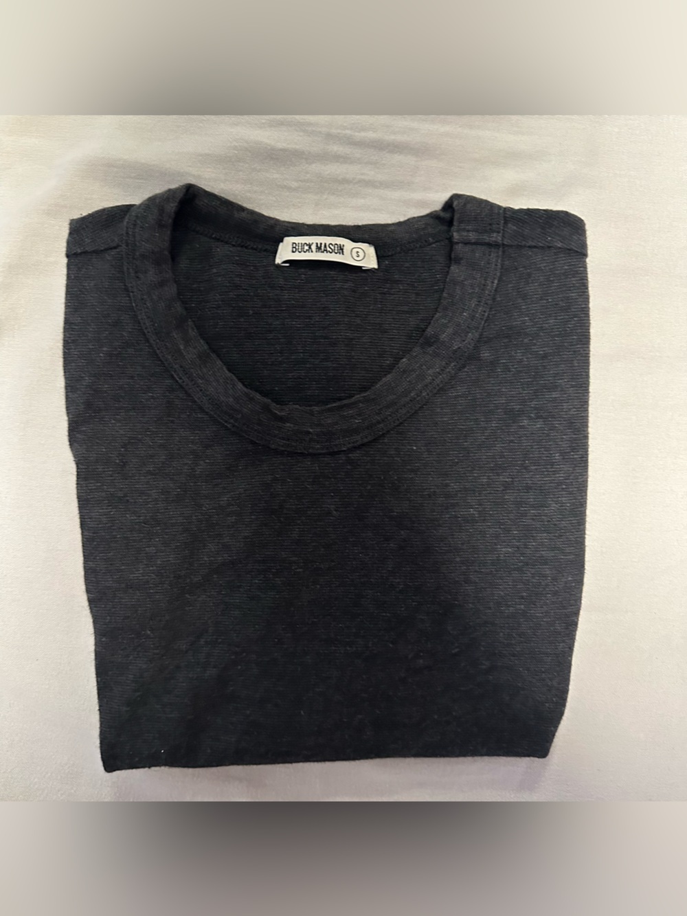 Buck Mason Yuma Hemp Cotton Classic Tee in size Small - Like New - Faded Black